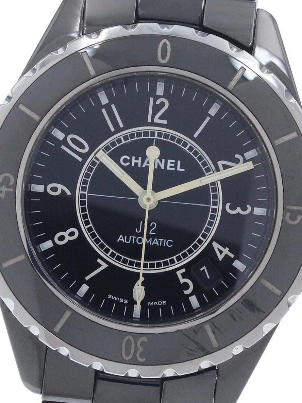 CHANEL J12 H0685 Black Ceramic 38MM Date black Dial Automatic Men's Watch_953562